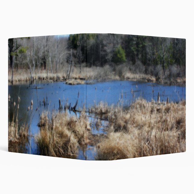 Marsh In Spring Nature Art 3 Ring Binder (Background)