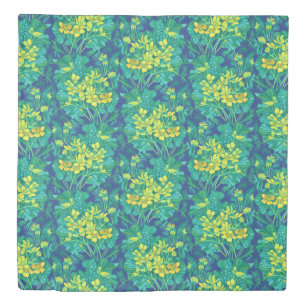 Marsh Marigold Wildflowers Yellow Flowers Pattern Duvet Cover