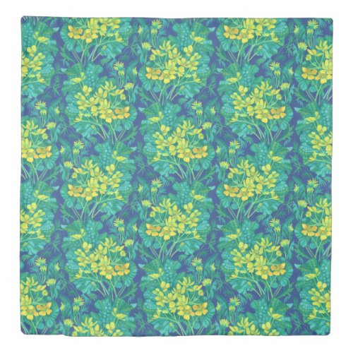 Marsh Marigold Wildflowers Yellow Flowers Pattern Duvet Cover