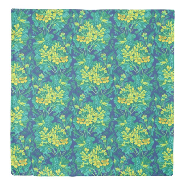 Marsh Marigold Wildflowers Yellow Flowers Pattern Duvet Cover (Front)