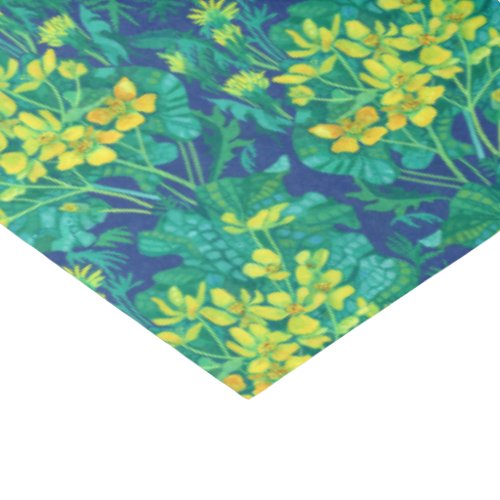 Marsh Marigold Wildflowers Yellow Flowers Pattern Tissue Paper