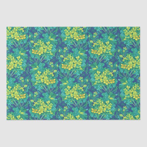 Marsh Marigold Wildflowers Yellow Flowers Pattern Tissue Paper