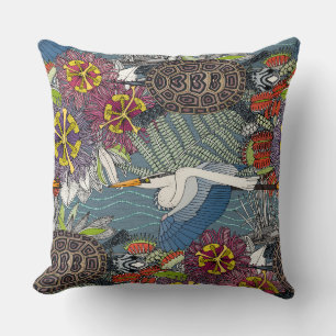 marsh NC blue slate Throw Pillow