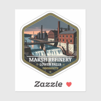 Marsh Refinery Lower Falls Innsmouth Vintage Trave Sticker