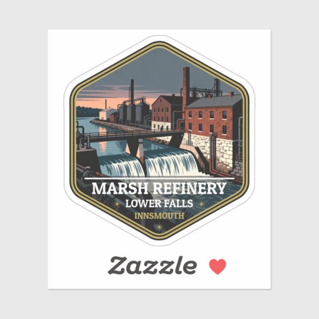 Marsh Refinery Lower Falls Innsmouth Vintage Trave Sticker (Sheet)