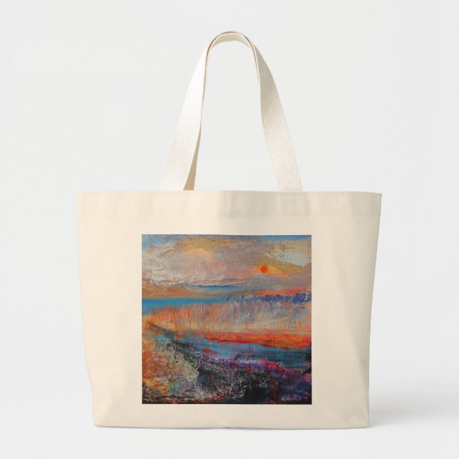 Marsh Sunset 2013 Large Tote Bag (Front)