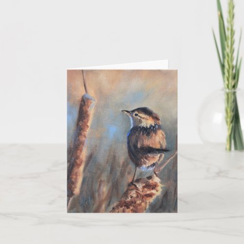 Marsh Wren Fine Art All Occasion Card