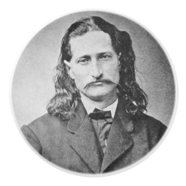 Marshal Wild Bill Hickok Old West Gunfighter Ceramic Knob (Front)