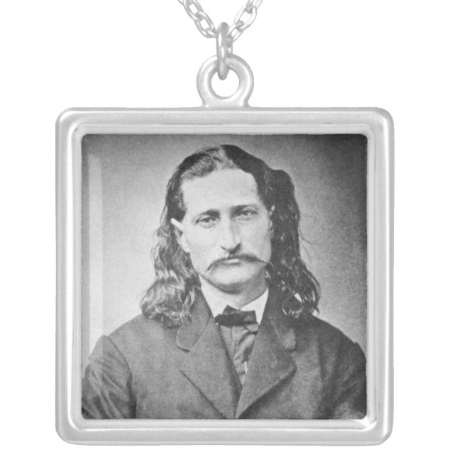 Marshal Wild Bill Hickok Old West Gunfighter Silver Plated Necklace (Front)