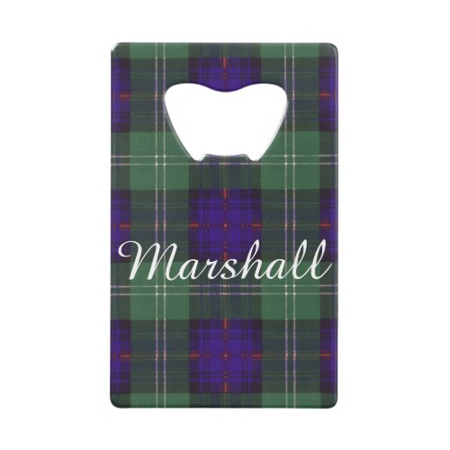 Marshall clan Plaid Scottish kilt tartan Credit Card Bottle Opener