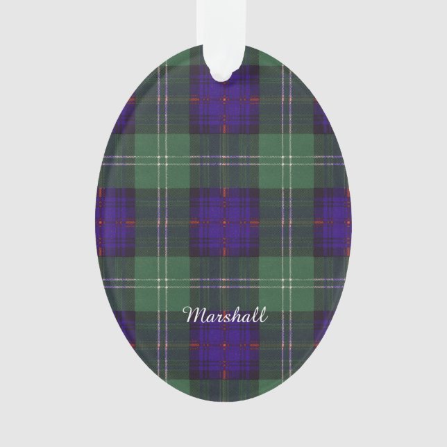 Marshall clan Plaid Scottish kilt tartan Ornament (Front)