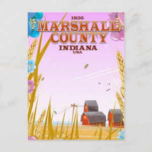 Marshall County '1836' Indiana travel poster. Postcard