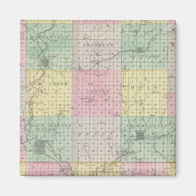 Marshall County and Irving, Kansas Magnet (Front)