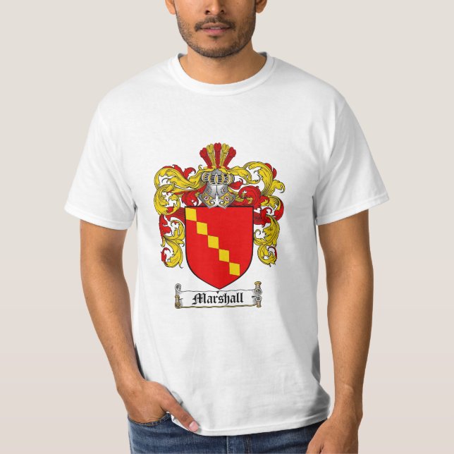Marshall Family Crest - Marshall Coat of Arms T-Shirt (Front)