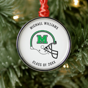 Marshall Football Helmet   Add Your Name Metal Orn Ornament