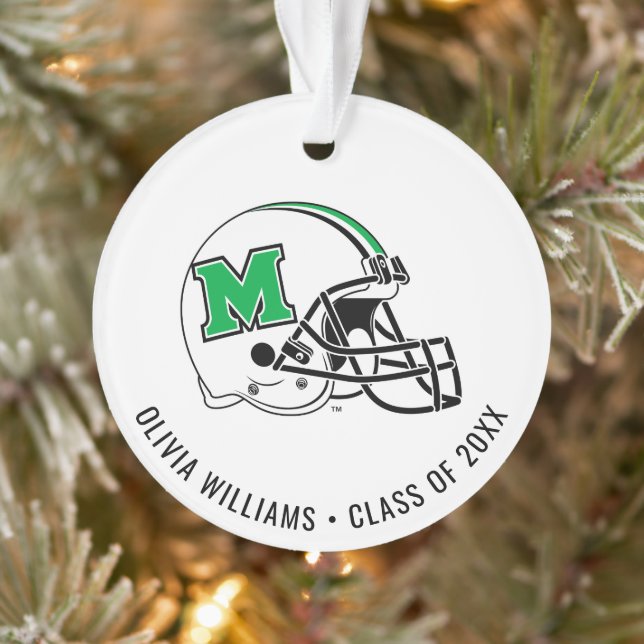 Marshall Football Helmet | Add Your Name Ornament (Tree)