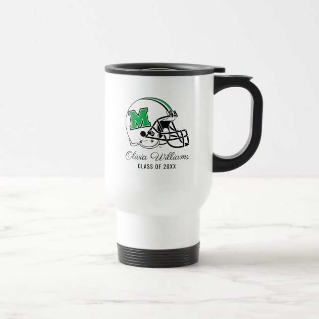 Marshall Football Helmet | Add Your Name Travel Mug (Right)