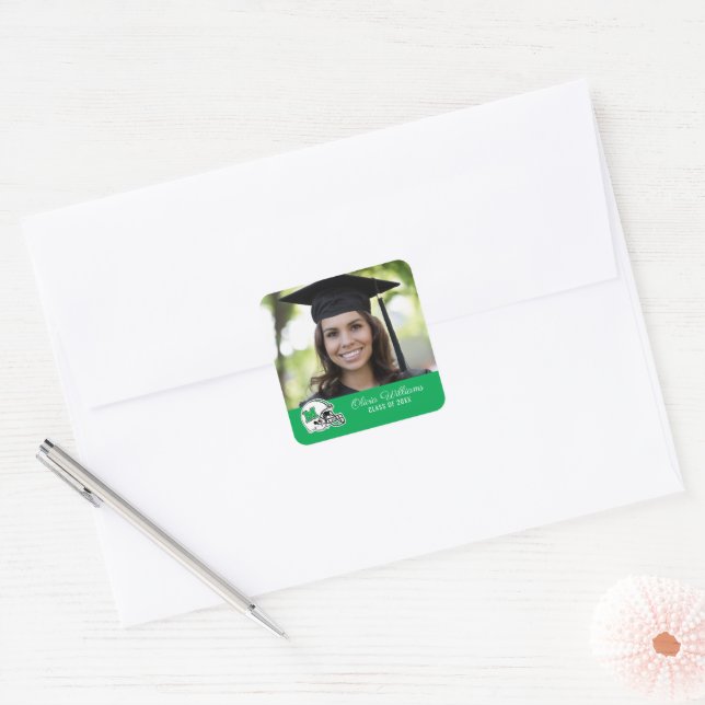 Marshall Football Helmet | Add Your Photo Square Sticker (Envelope)