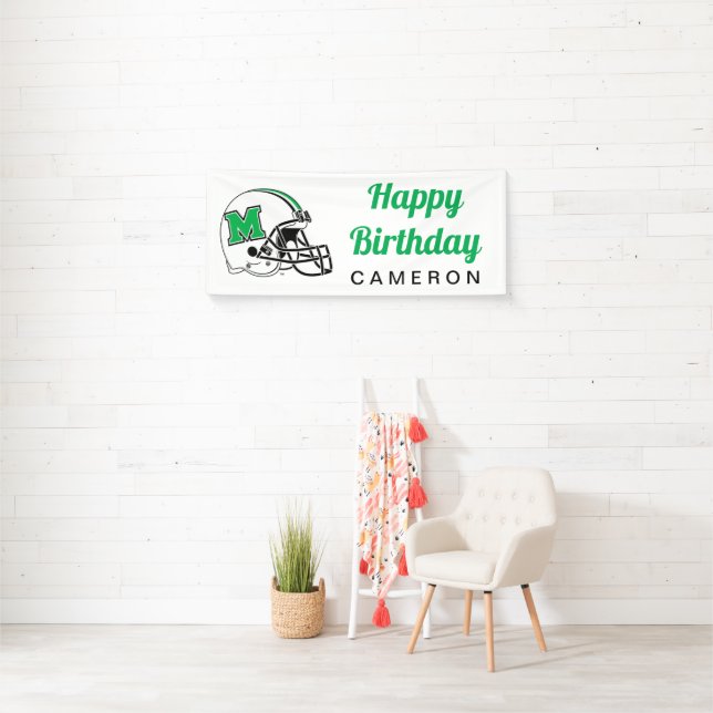 Marshall Football Helmet | Birthday Banner (Insitu)