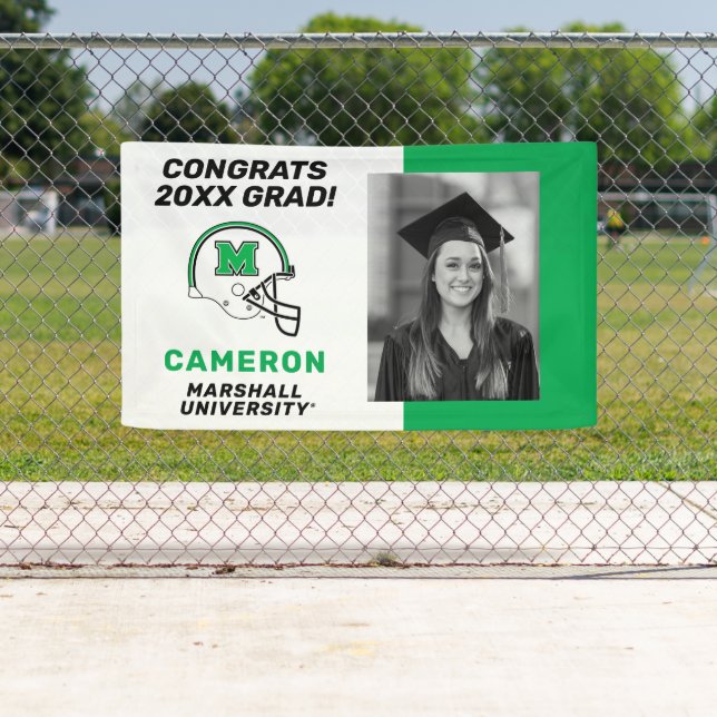 Marshall Football Helmet | Graduation Banner (Insitu)