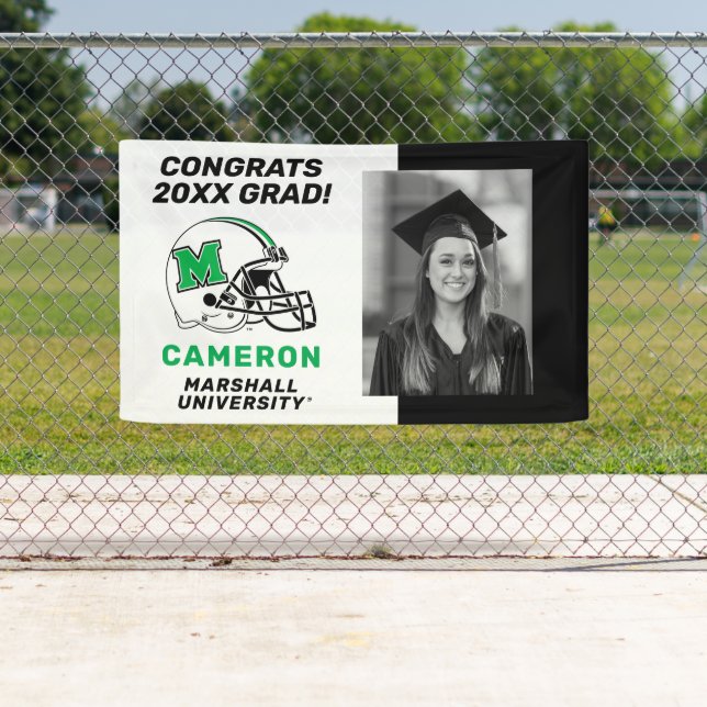 Marshall Football Helmet | Graduation Banner (Insitu)