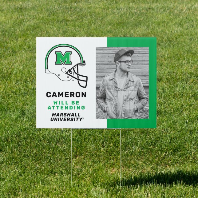 Marshall Football Helmet | Graduation Sign (Insitu)
