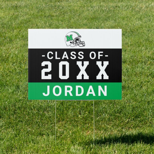 Marshall Football Helmet | Graduation Sign (Insitu)