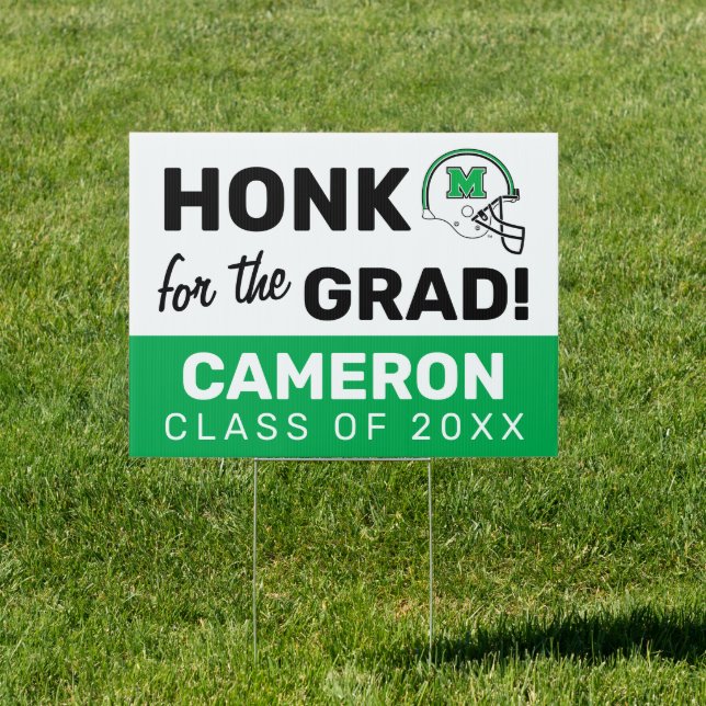 Marshall Football Helmet | Graduation Sign (Insitu)