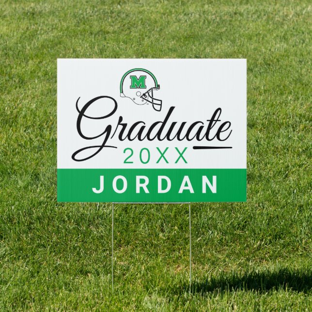 Marshall Football Helmet | Graduation Sign (Insitu)