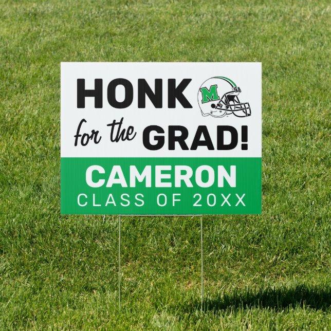 Marshall Football Helmet | Graduation Sign (Insitu)
