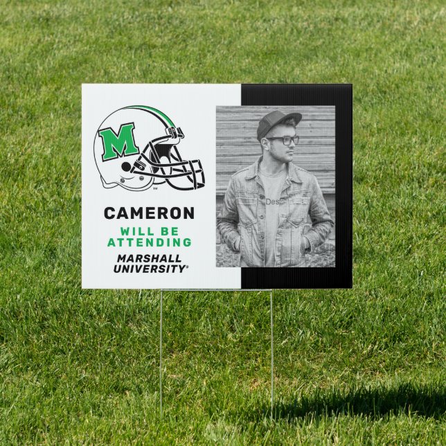 Marshall Football Helmet | Graduation Sign (Insitu)