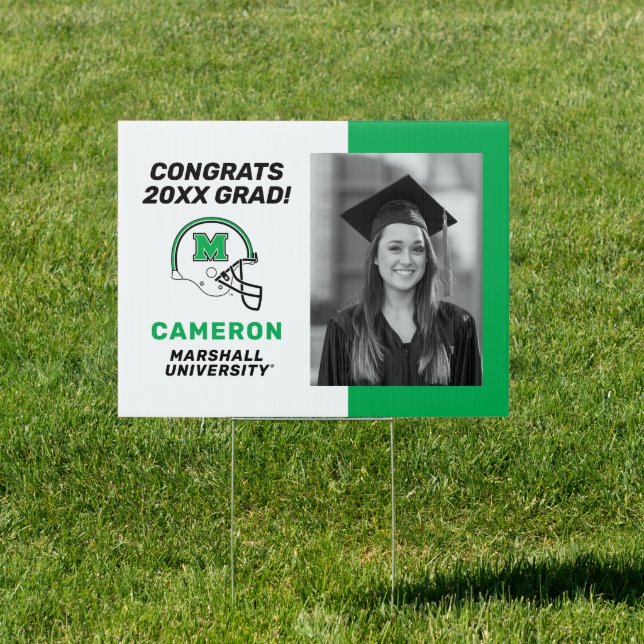 Marshall Football Helmet | Graduation Sign (Insitu)