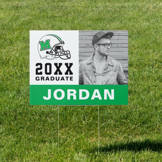 Marshall Football Helmet | Graduation Sign (Insitu)