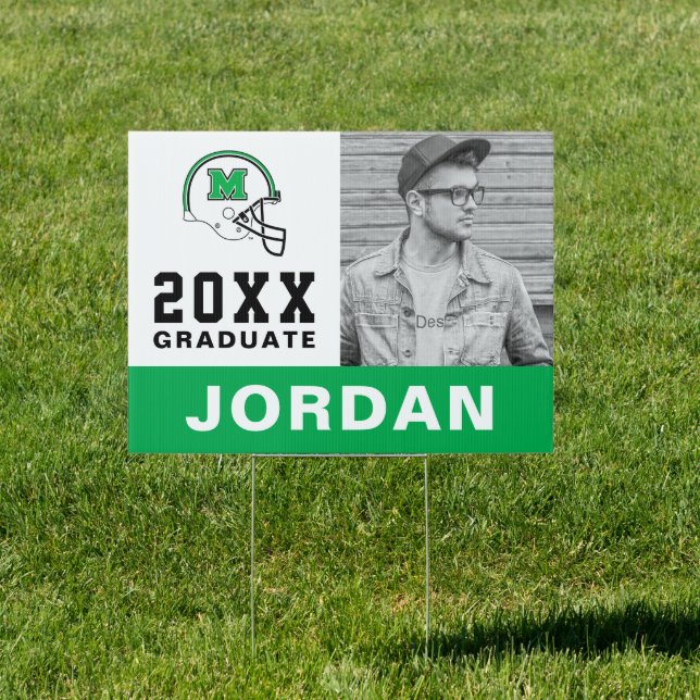Marshall Football Helmet | Graduation Sign (Insitu)