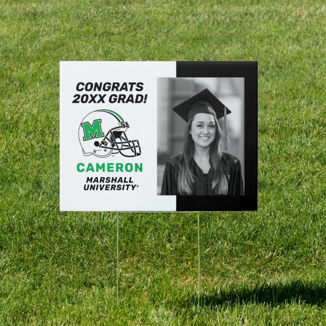 Marshall Football Helmet | Graduation Sign (Insitu)