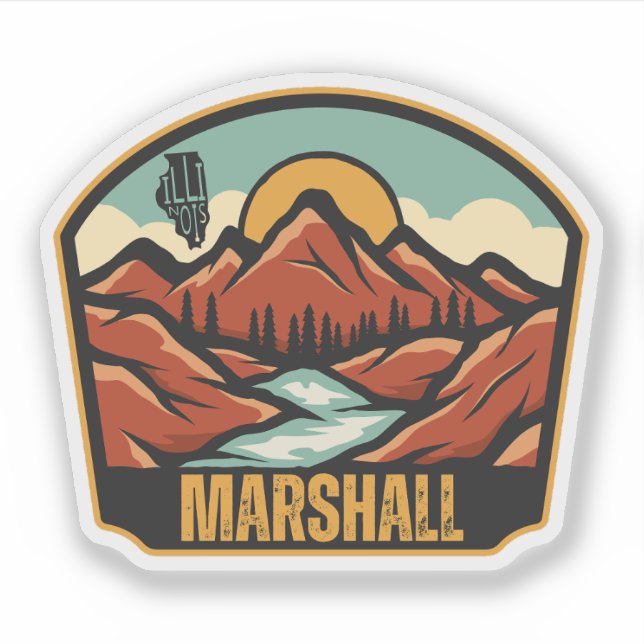 Marshall, Illinois Sticker (Front)