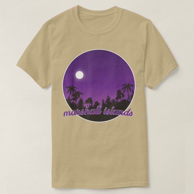 marshall islands By night with Palms  T-Shirt (Design Front)