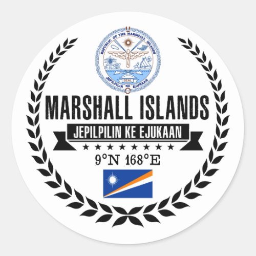 Marshall Islands Classic Round Sticker