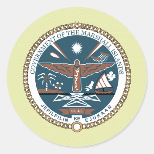 Marshall Islands Coat of Arms detail Classic Round Sticker