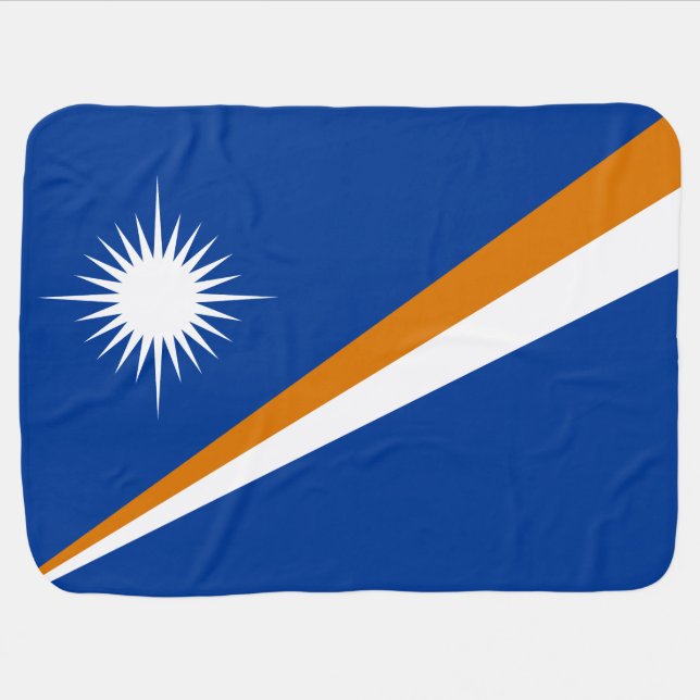 Marshall Islands Flag Baby Blanket (Horizontal)