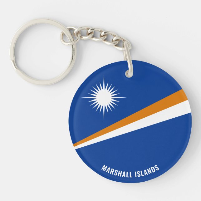 Marshall Islands Flag Charming Patriotic Keychain (Front)