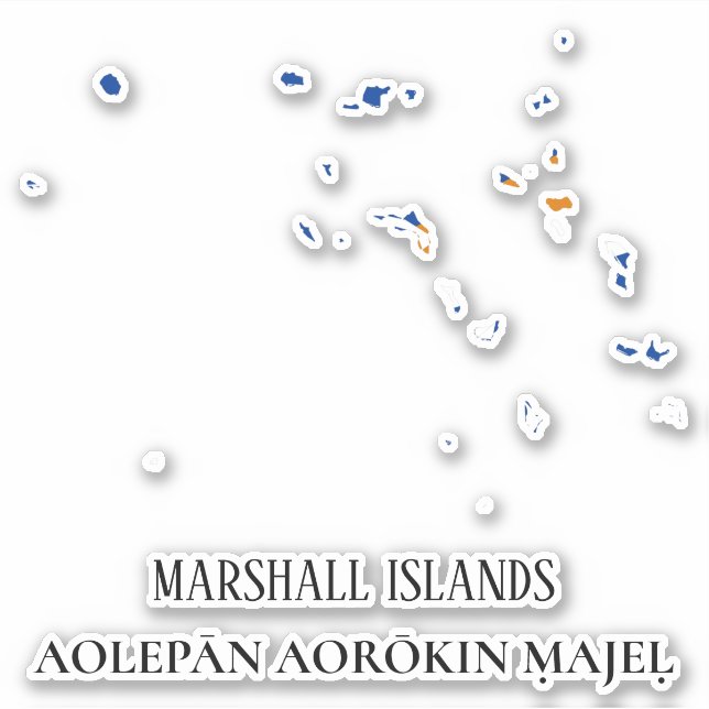 Marshall Islands Flag Charming Patriotic Map Sticker (Front)
