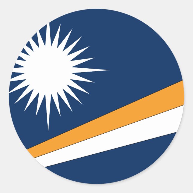 Marshall Islands Flag Classic Round Sticker (Front)