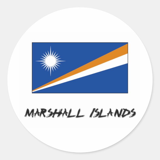 Marshall Islands Flag Classic Round Sticker (Front)