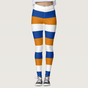 Marshall Islands Flag Colors Horizontal Striped Leggings