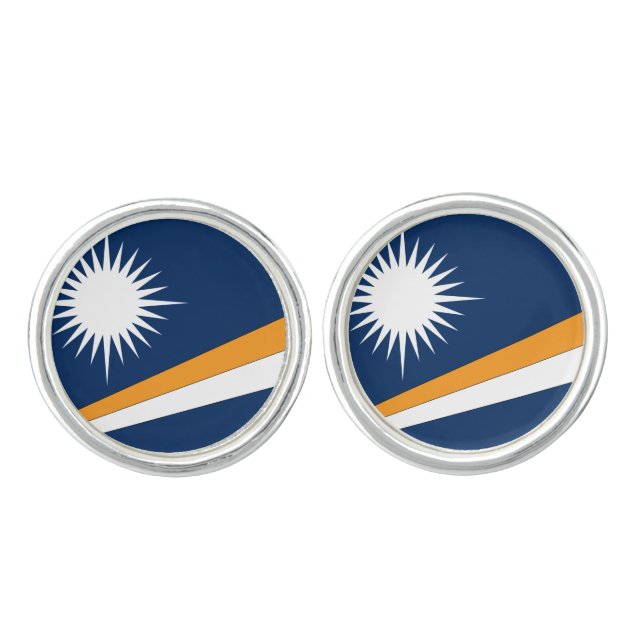 Marshall Islands Flag Cufflinks (Front)