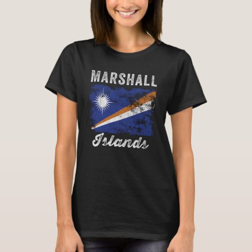 Marshall Islands Flag Distressed T_Shirt