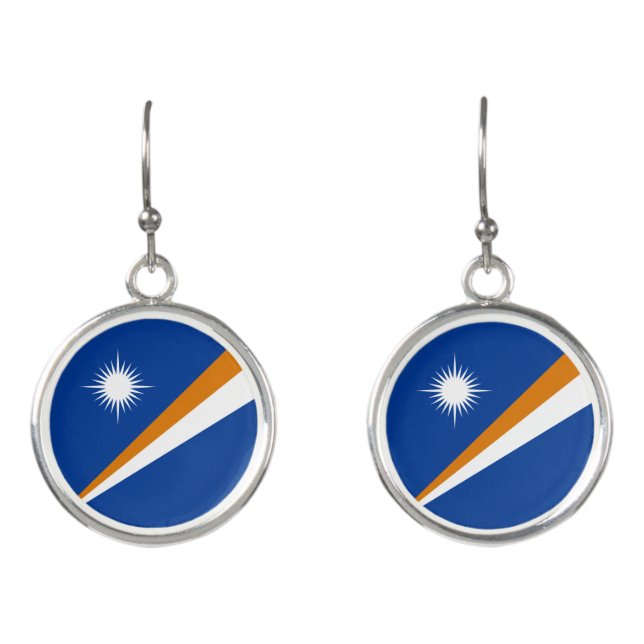 Marshall Islands Flag Earrings (Front)