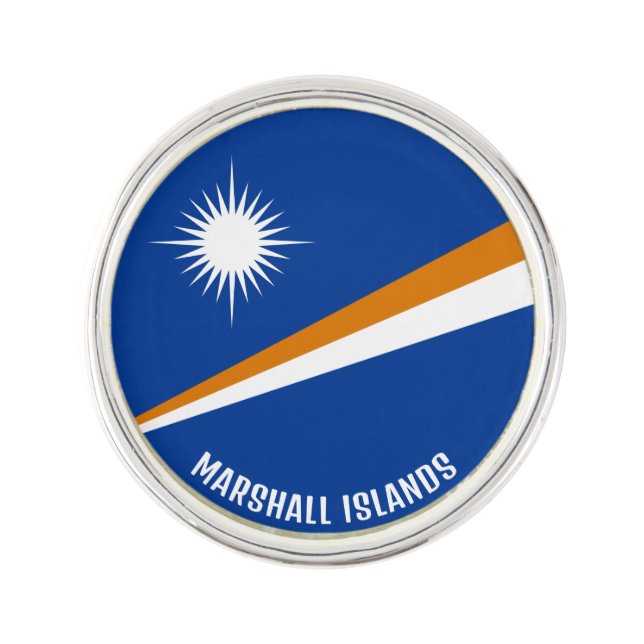 Marshall Islands Flag Elegant Patriotic Lapel Pin (Front)