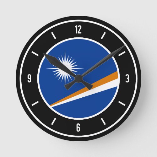 Marshall Islands Flag Elegant Round Clock